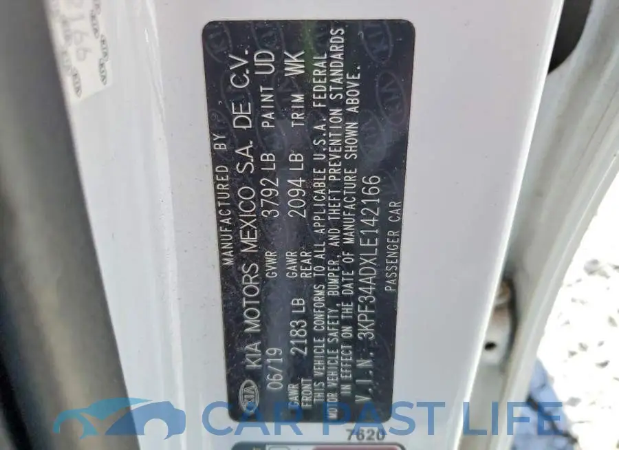3KPF34ADXLE142166# 12