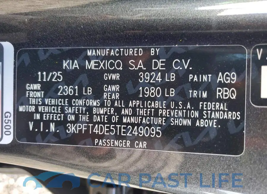 3KPFT4DE5TE249095# 12
