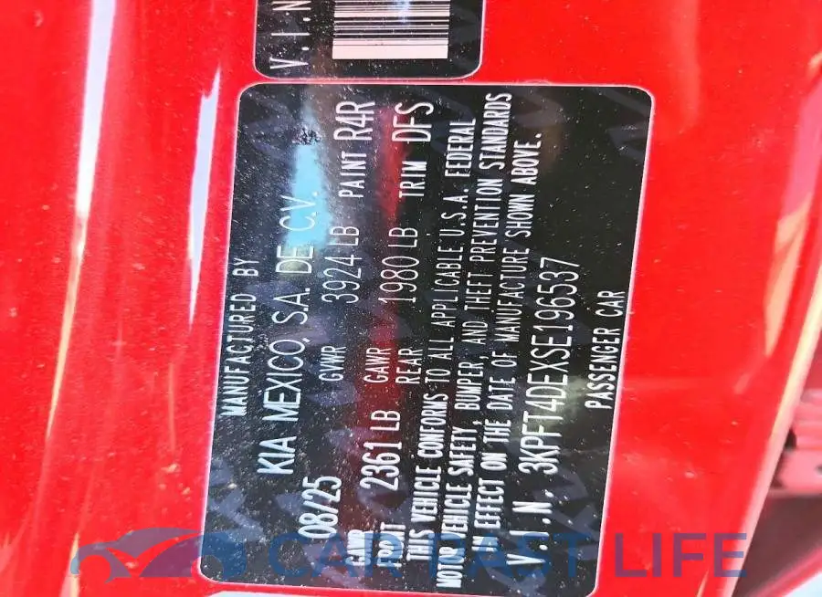3KPFT4DEXSE196537# 12