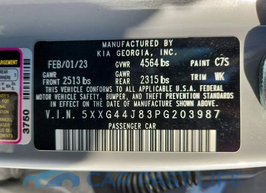 5XXG44J83PG203987# 13