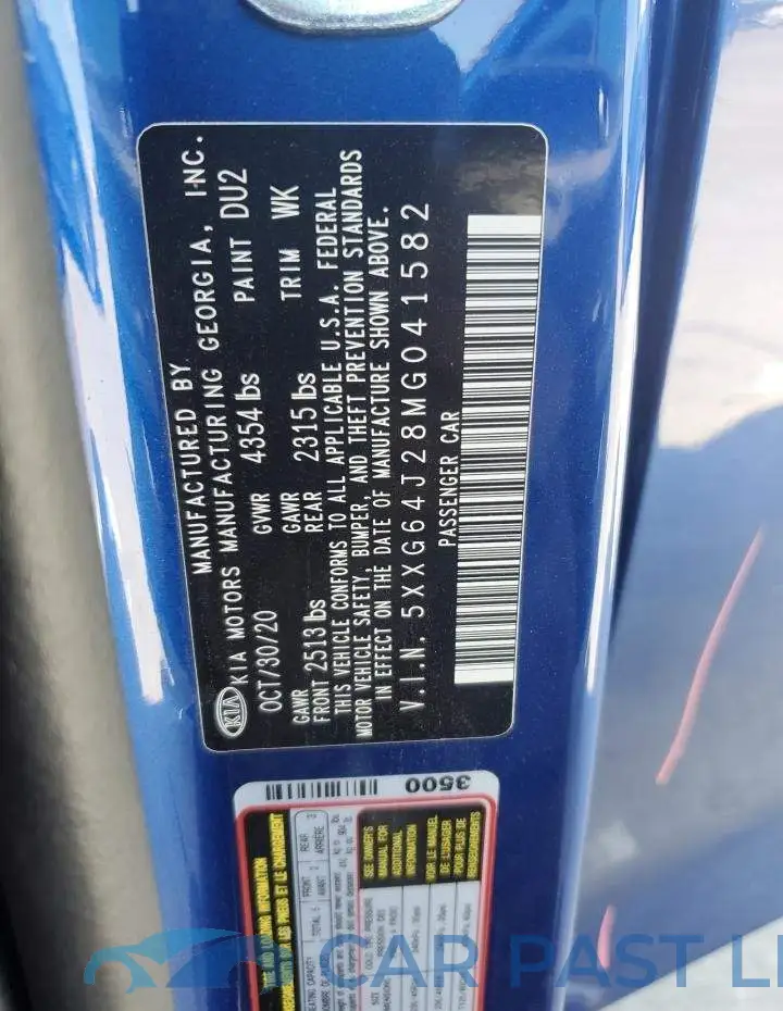 5XXG64J28MG041582# 12