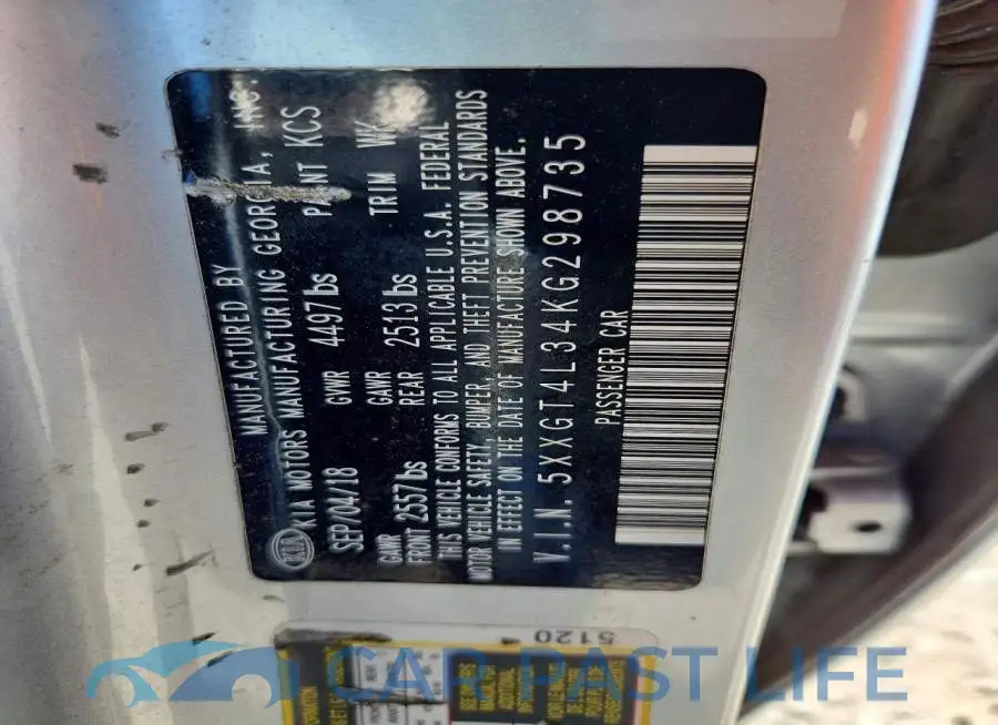 5XXGT4L34KG298735# 12