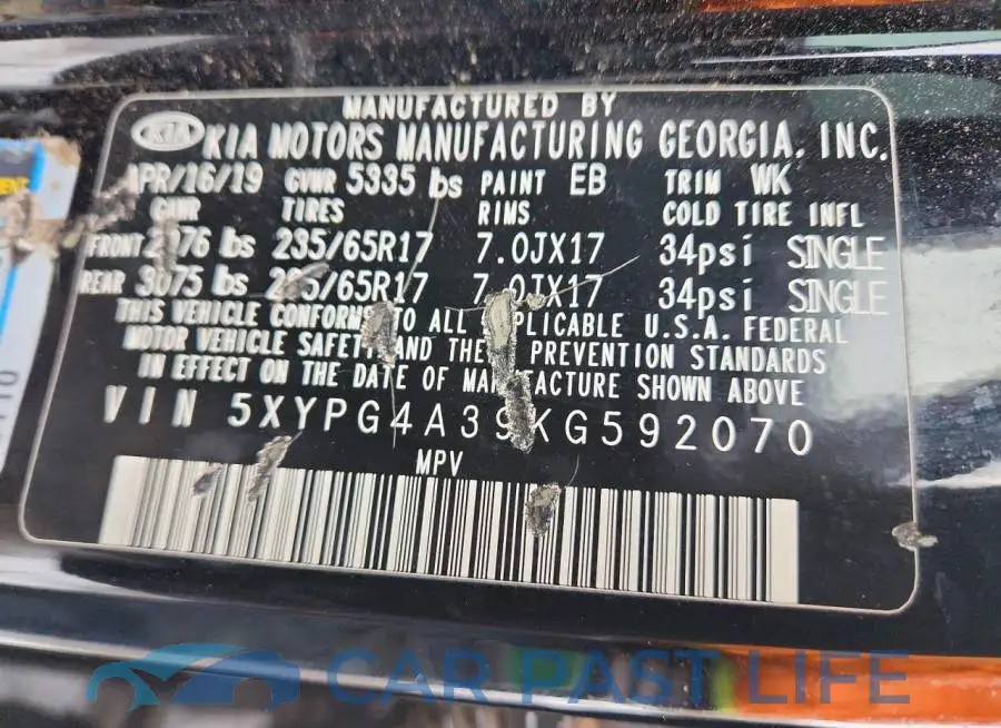 5XYPG4A39KG592070# 14