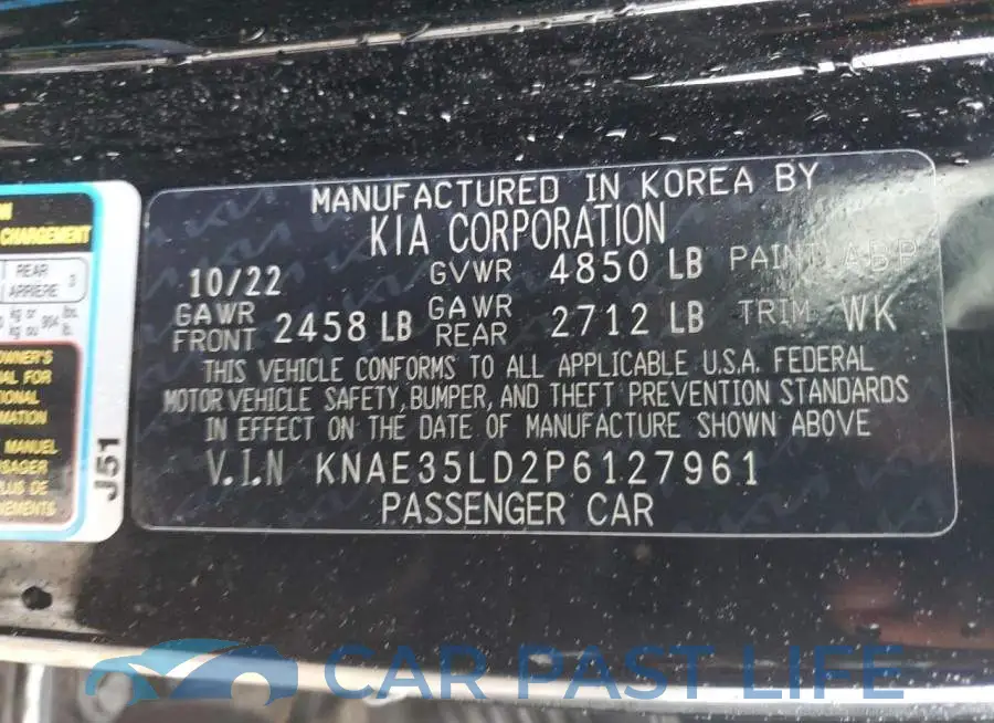 KNAE35LD2P6127961# 12