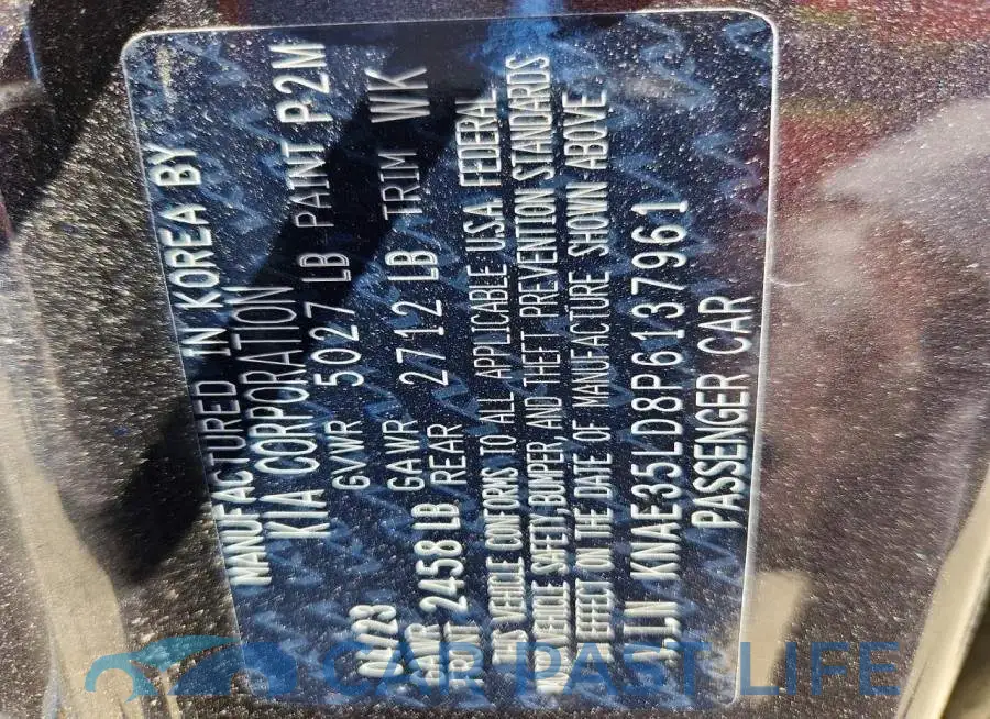 KNAE35LD8P6137961# 13