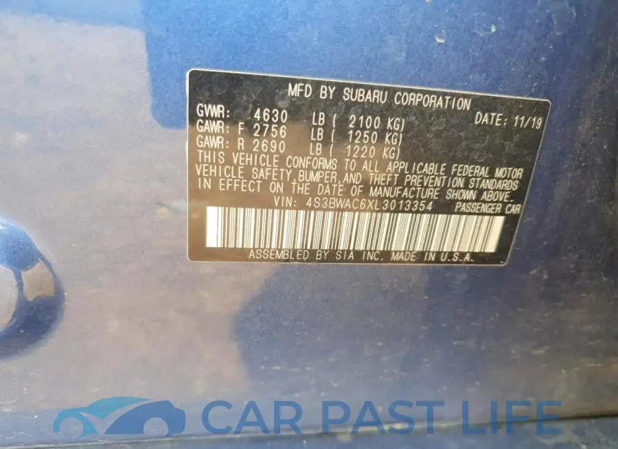 4S3BWAC6XL3013354# 12