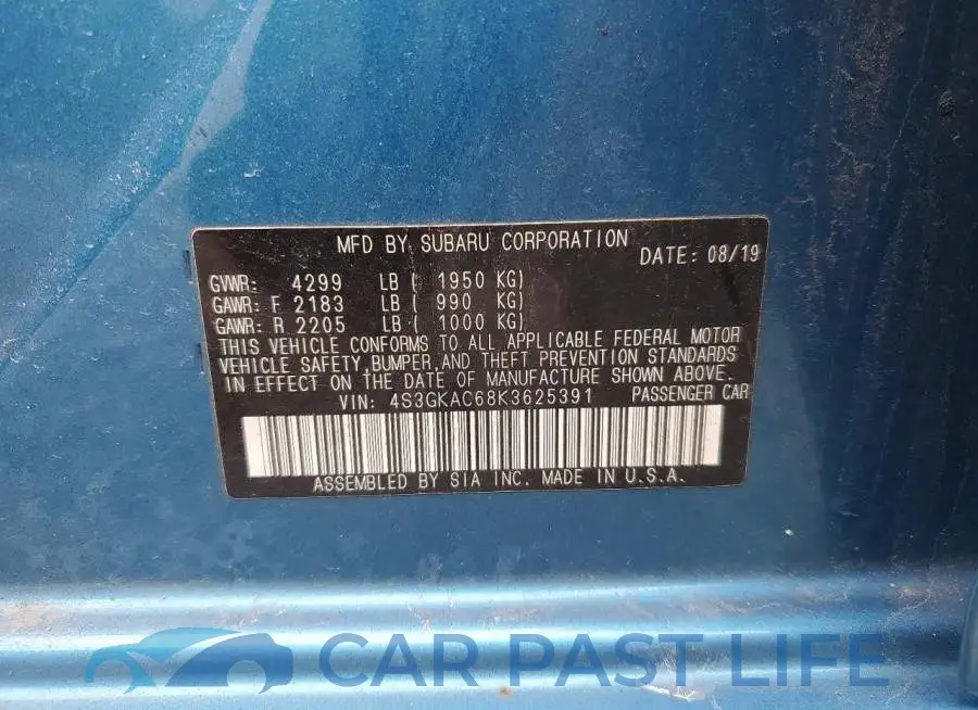 4S3GKAC68K3625391# 12