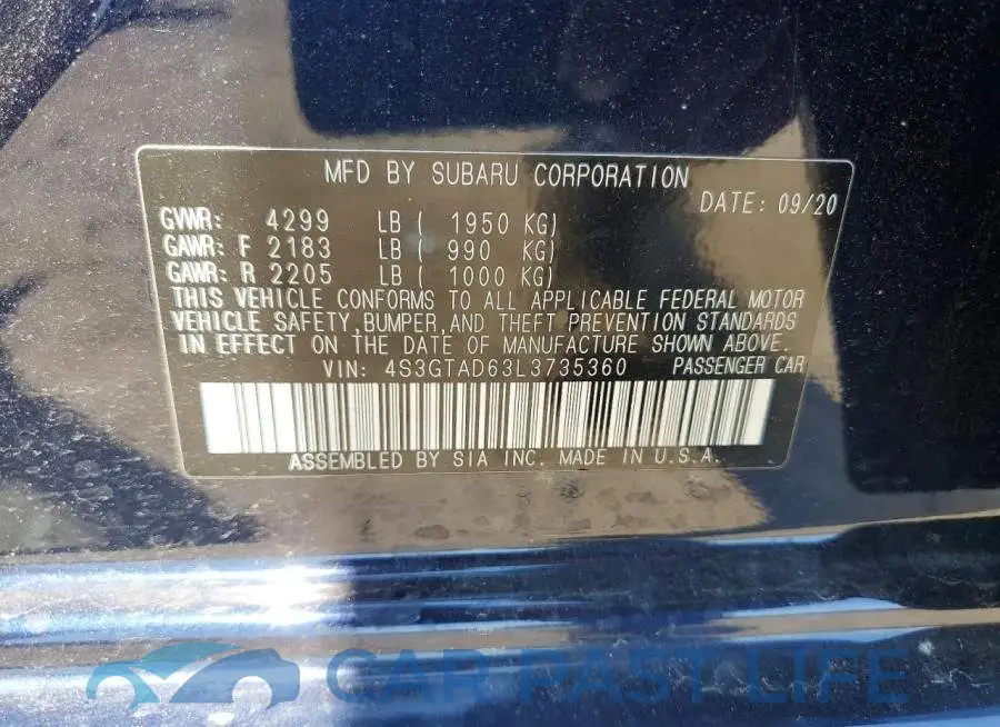 4S3GTAD63L3735360# 12