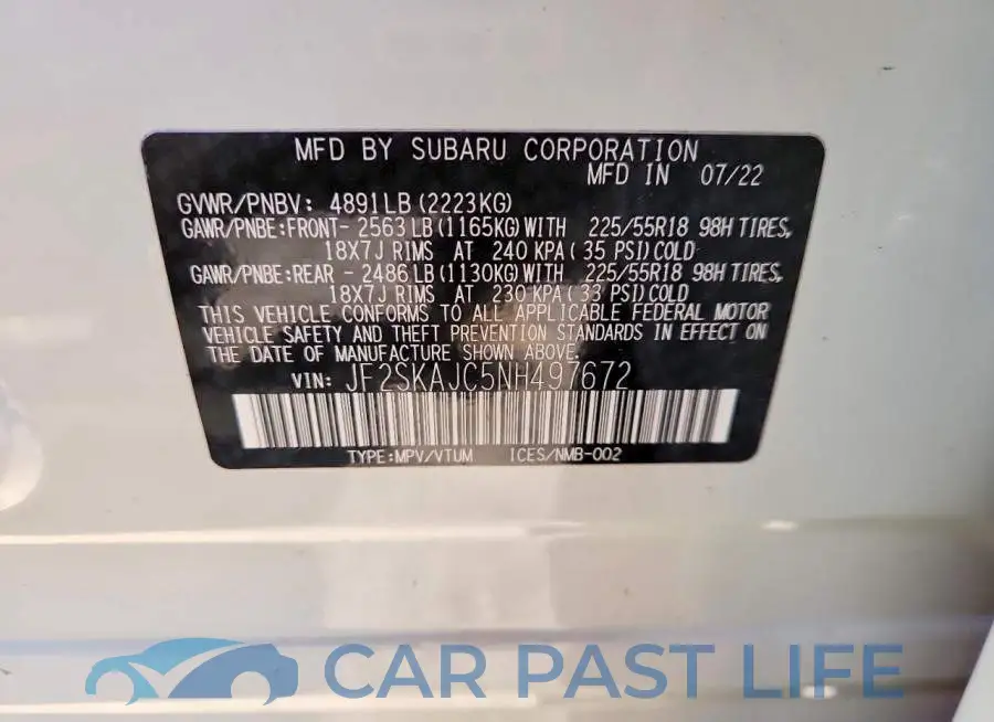 JF2SKAJC5NH497672# 13