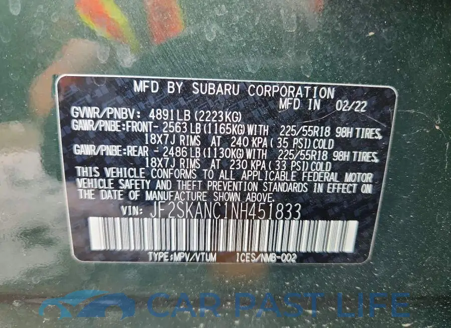 JF2SKANC1NH451833# 13