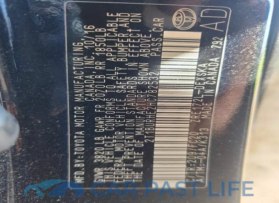 2T1BURHE2HC782532# 12