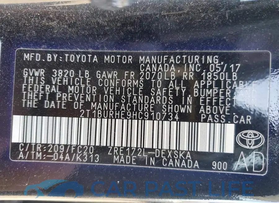 2T1BURHE9HC910734# 12