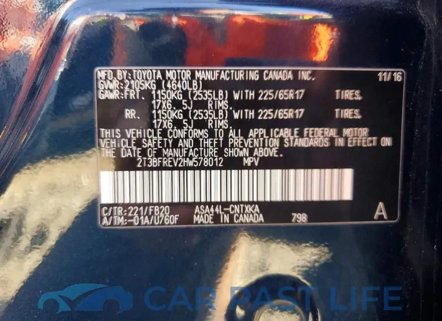 2T3BFREV2HW578012# 14