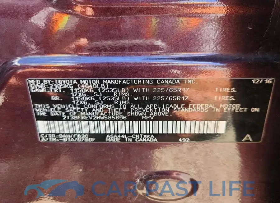 2T3BFREV2HW585896# 13