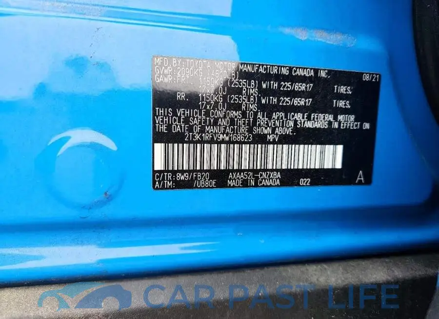 2T3K1RFV9MW168623# 13