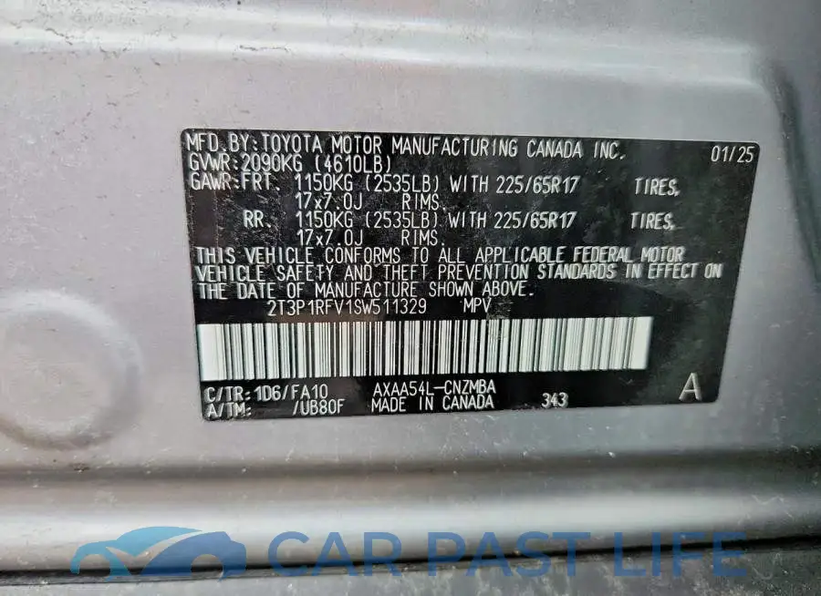 2T3P1RFV1SW511329# 13
