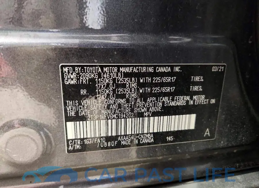2T3P1RFV6MC194202# 13