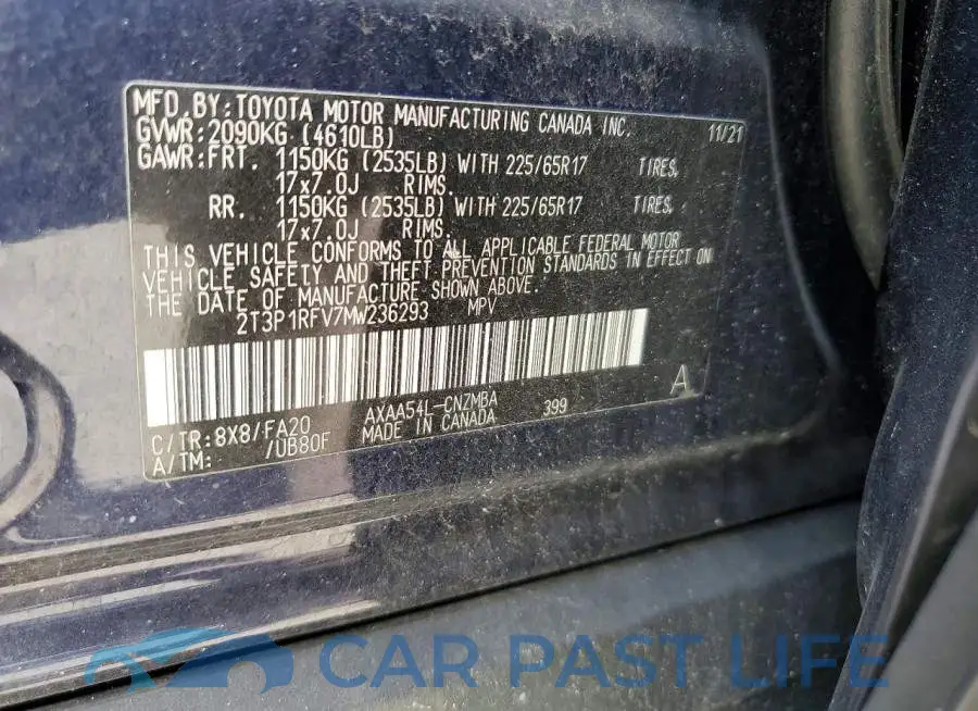 2T3P1RFV7MW236293# 14