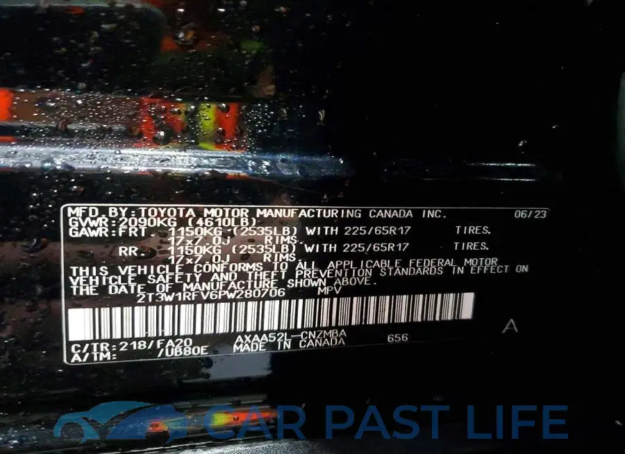 2T3W1RFV6PW280706# 13