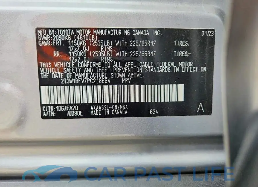 2T3W1RFV7PC218684# 13