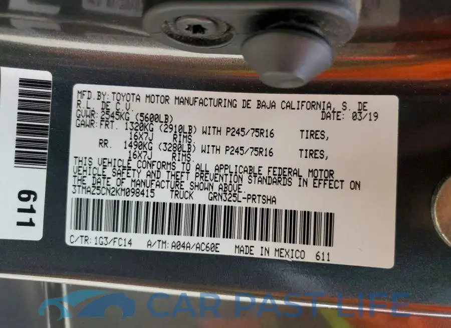3TMAZ5CN2KM098415# 12
