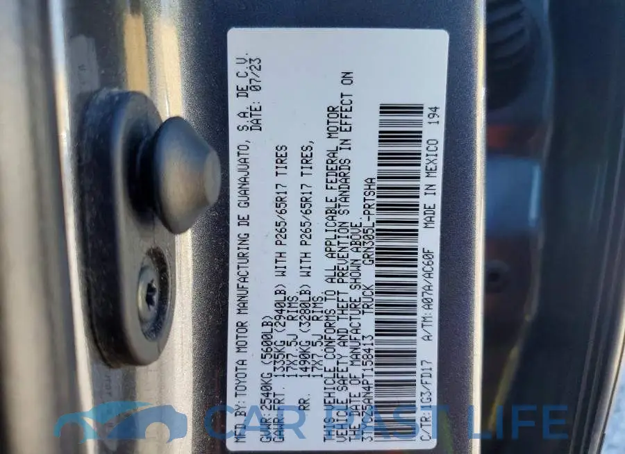 3TYCZ5AN4PT158413# 13