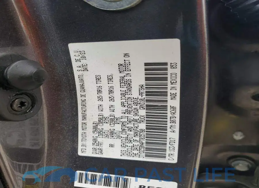 3TYDZ5BN4PT035780# 12