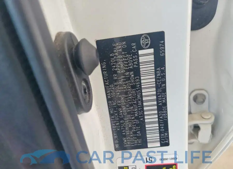 4T1C11AK3MU514693# 12