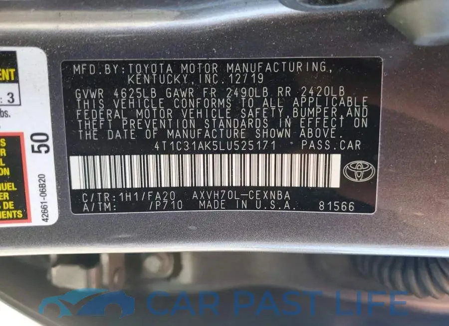 4T1C31AK5LU525171# 12
