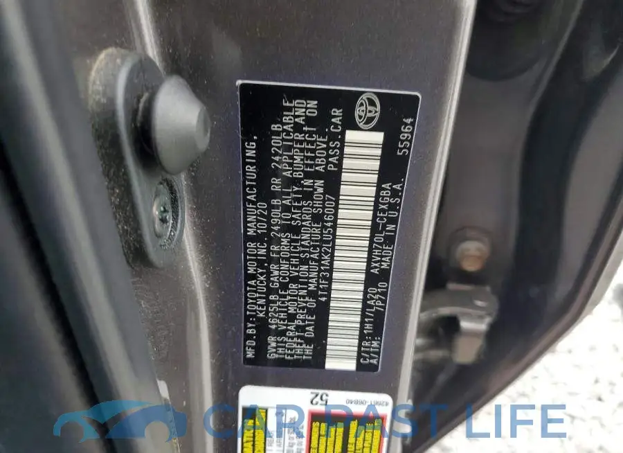 4T1F31AK2LU546007# 12