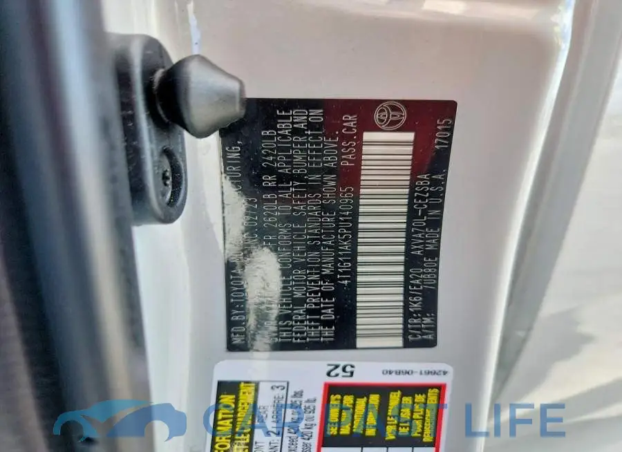 4T1G11AK5PU140965# 12