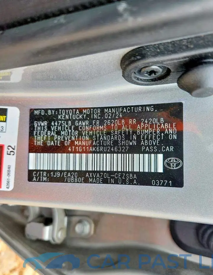 4T1G11AK6RU246327# 12