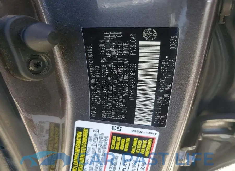 4T1K61AK9PU161829# 13