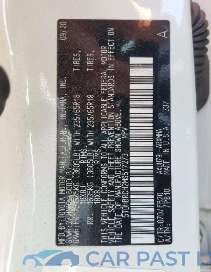 5TDHBRCH2MS517273# 13