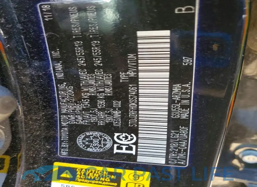 5TDJZRFH0KS574061# 14