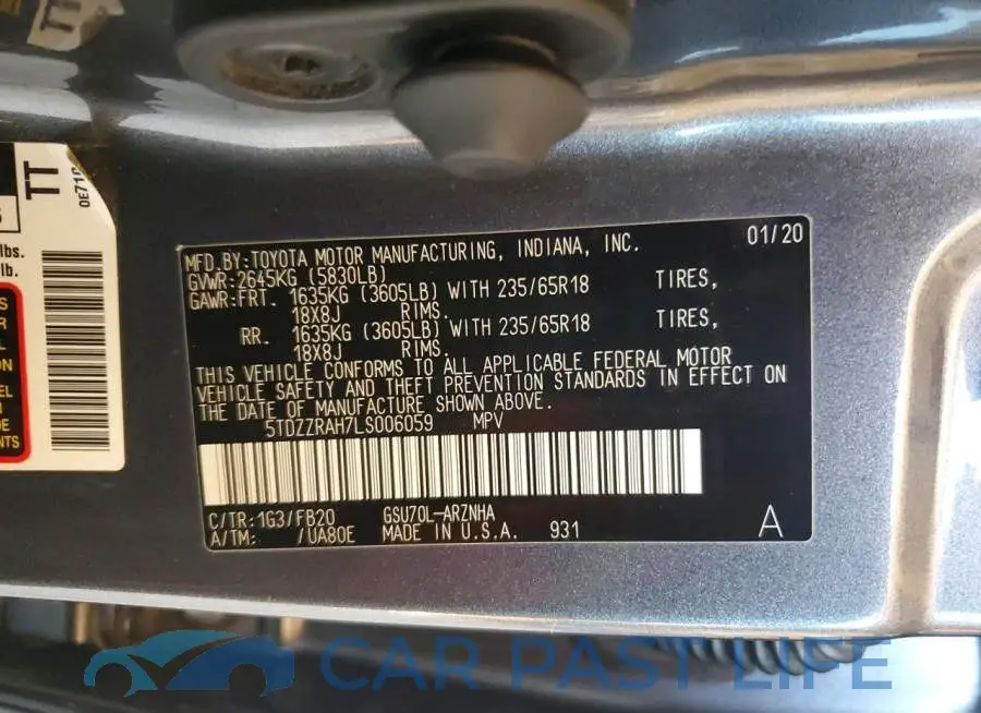 5TDZZRAH7LS006059# 13