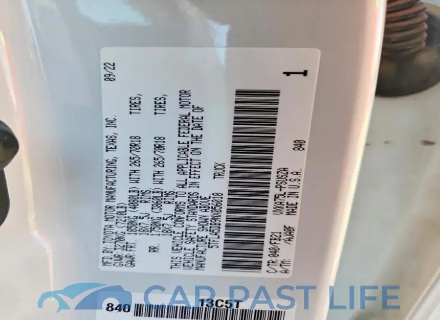 5TFLA5DB9NX056018# 12