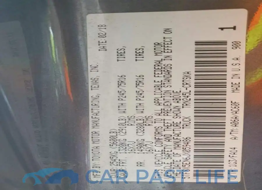 5TFSX5EN6JX059486# 13