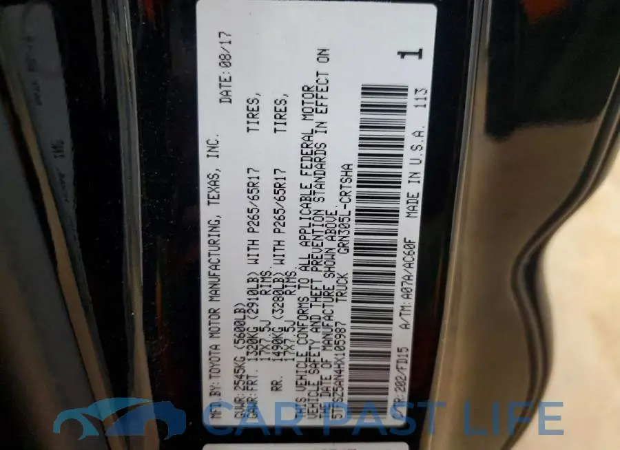 5TFSZ5AN4HX105987# 12