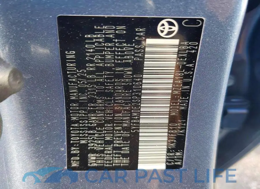 5YFB4MDE2SP310640# 12