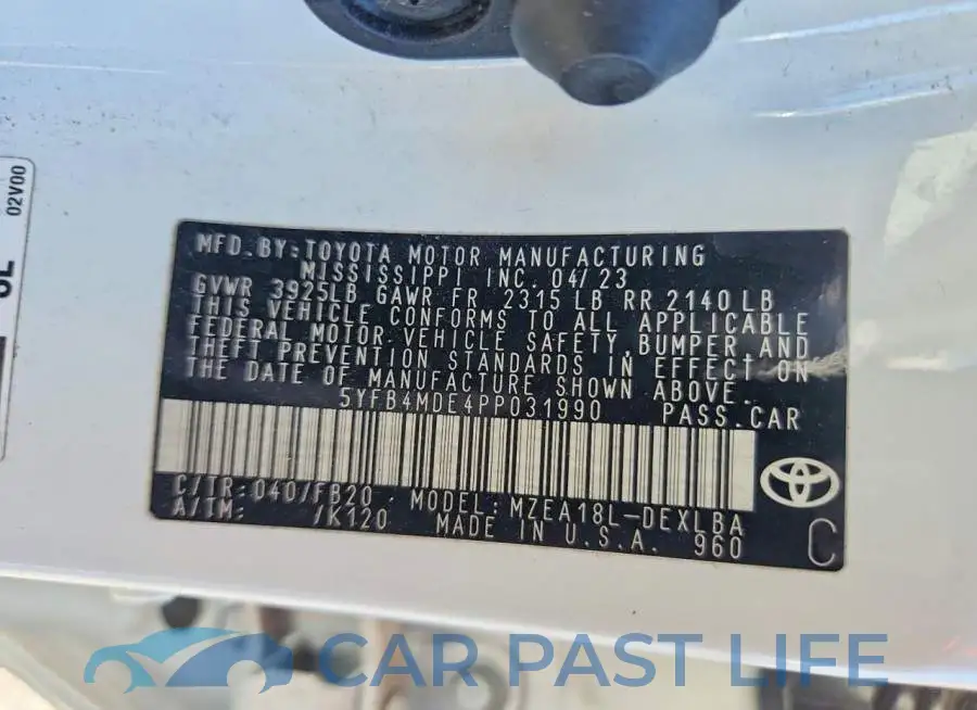 5YFB4MDE4PP031990# 12