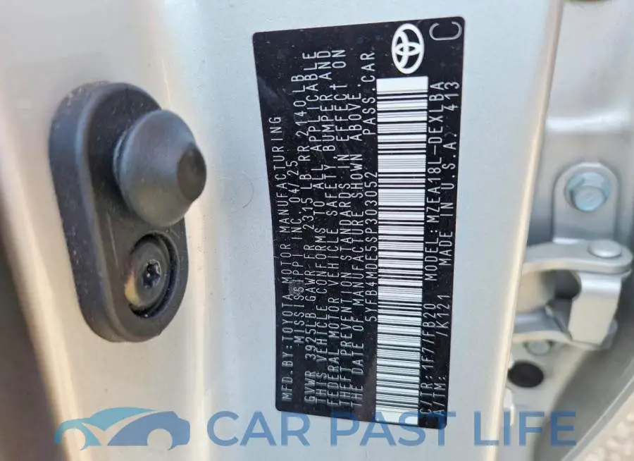 5YFB4MDE5SP303052# 12