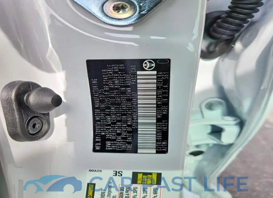 5YFB4MDE8TP404507# 12