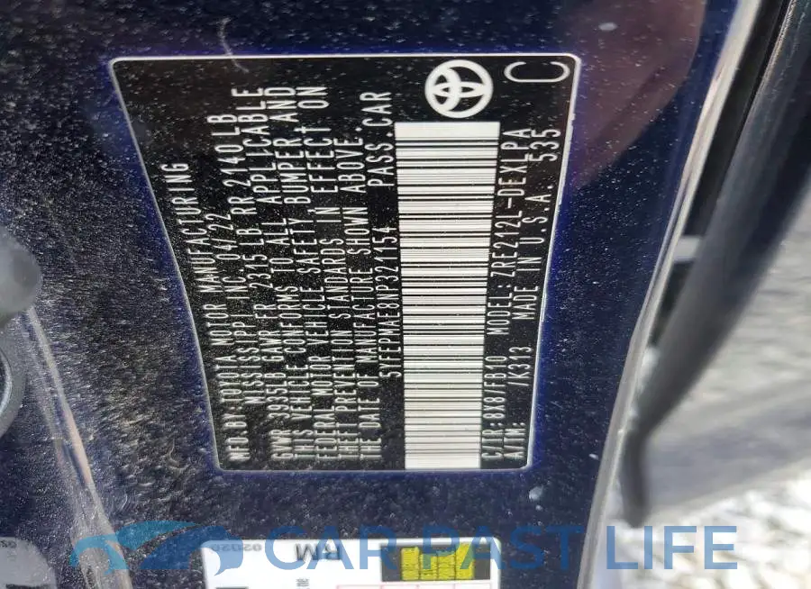 5YFEPMAE8NP321154# 12