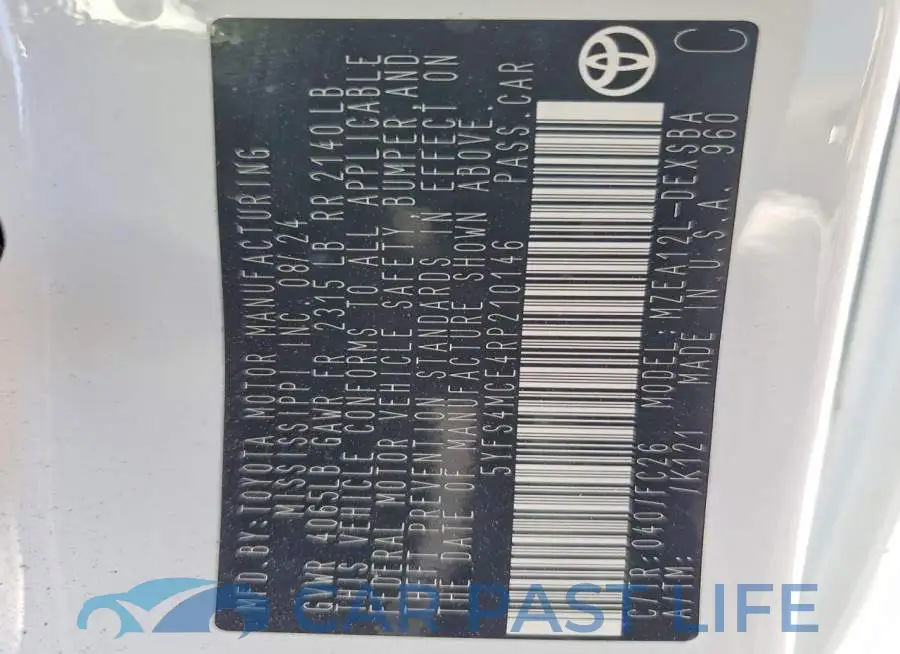 5YFS4MCE4RP210146# 13
