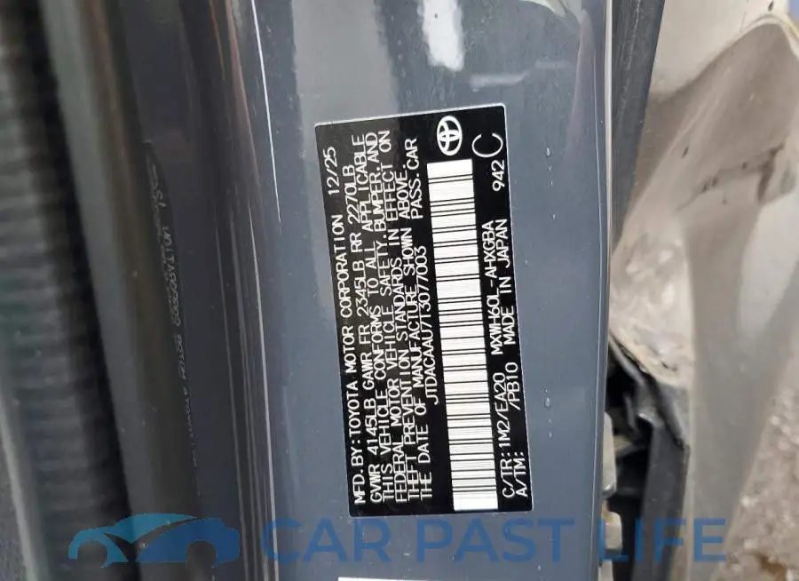 JTDACAAU7T3077003# 13