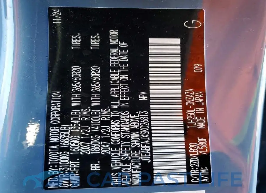 JTEABFAJXSK026813# 12