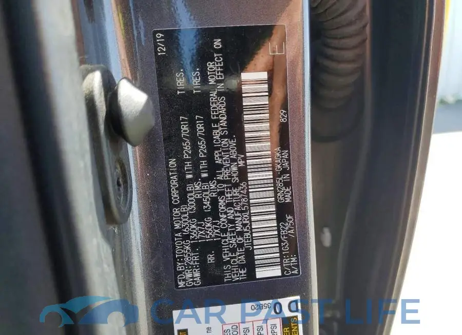 JTEBU5JRXL5787436# 13