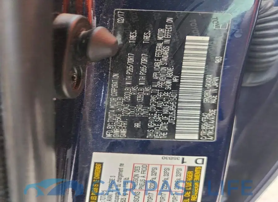 JTEZU5JR5H5154011# 12