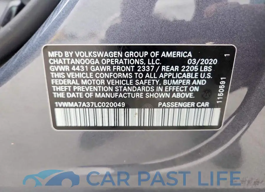 1VWMA7A37LC020049# 13